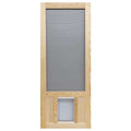 36 in. x 80 in. Reversible Wood Screen Door with Pet Flap F2899