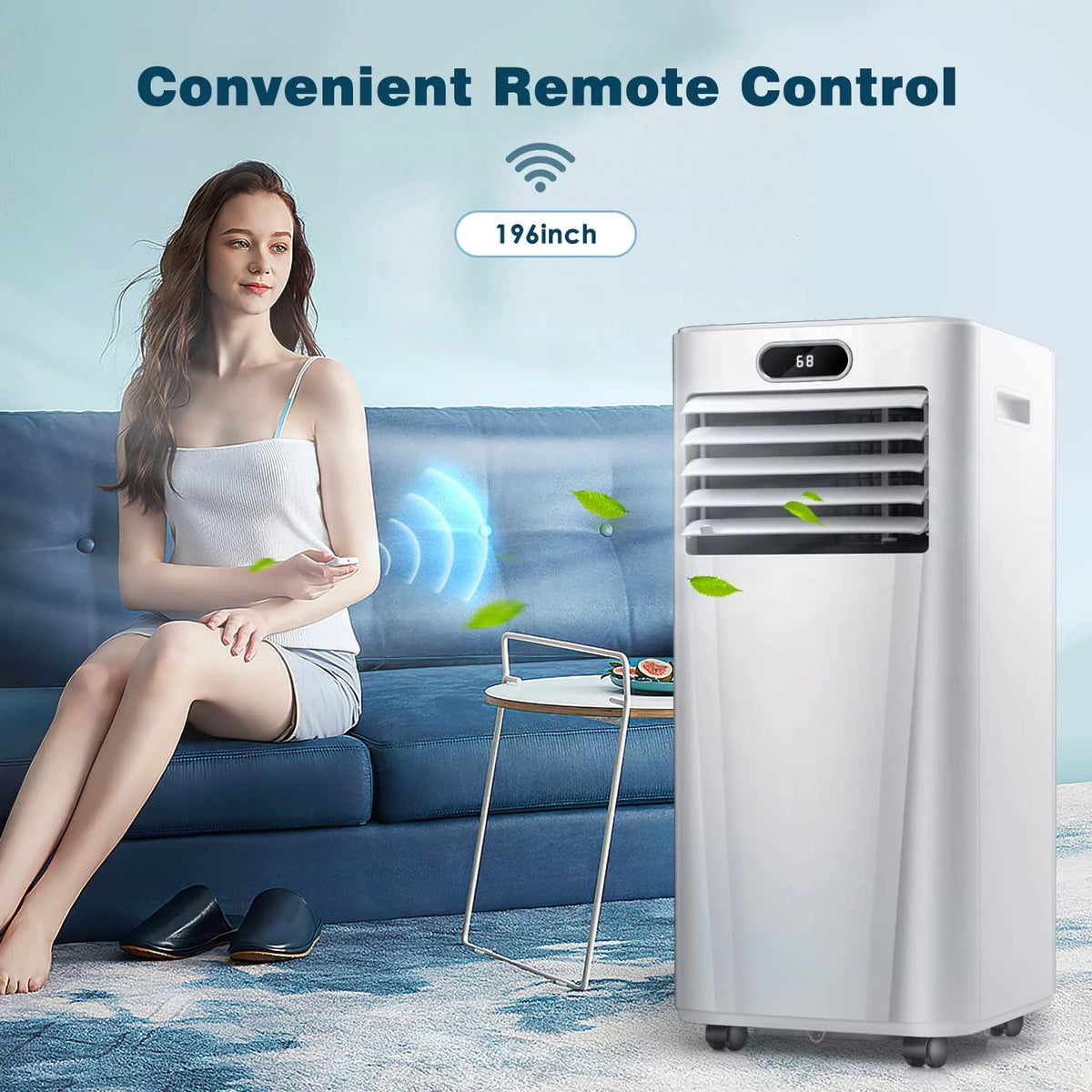 6000BTU 3-in-1 Portable Air Conditioner with Dehumidifier Fan White V615
