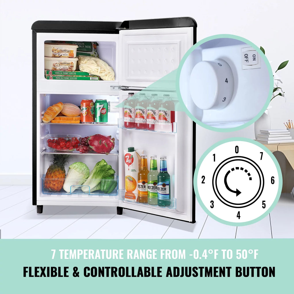 Mini Refrigerator Dual Door Fridge with Handle A4020