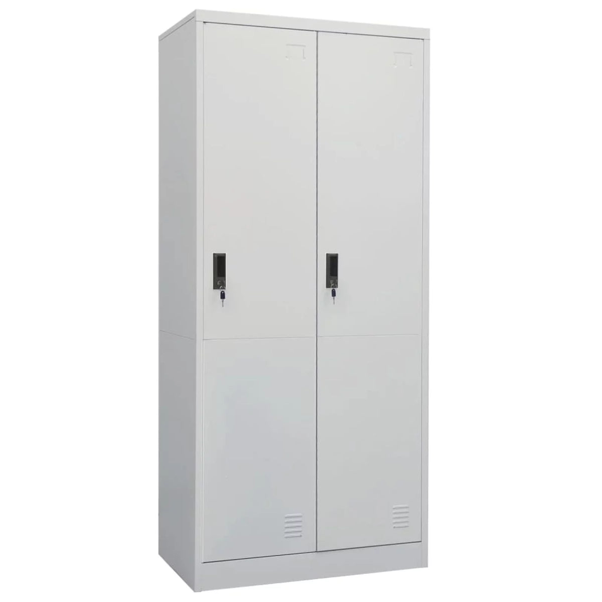 Light Gray Steel Wardrobe with 2 Storage Shelves U4699