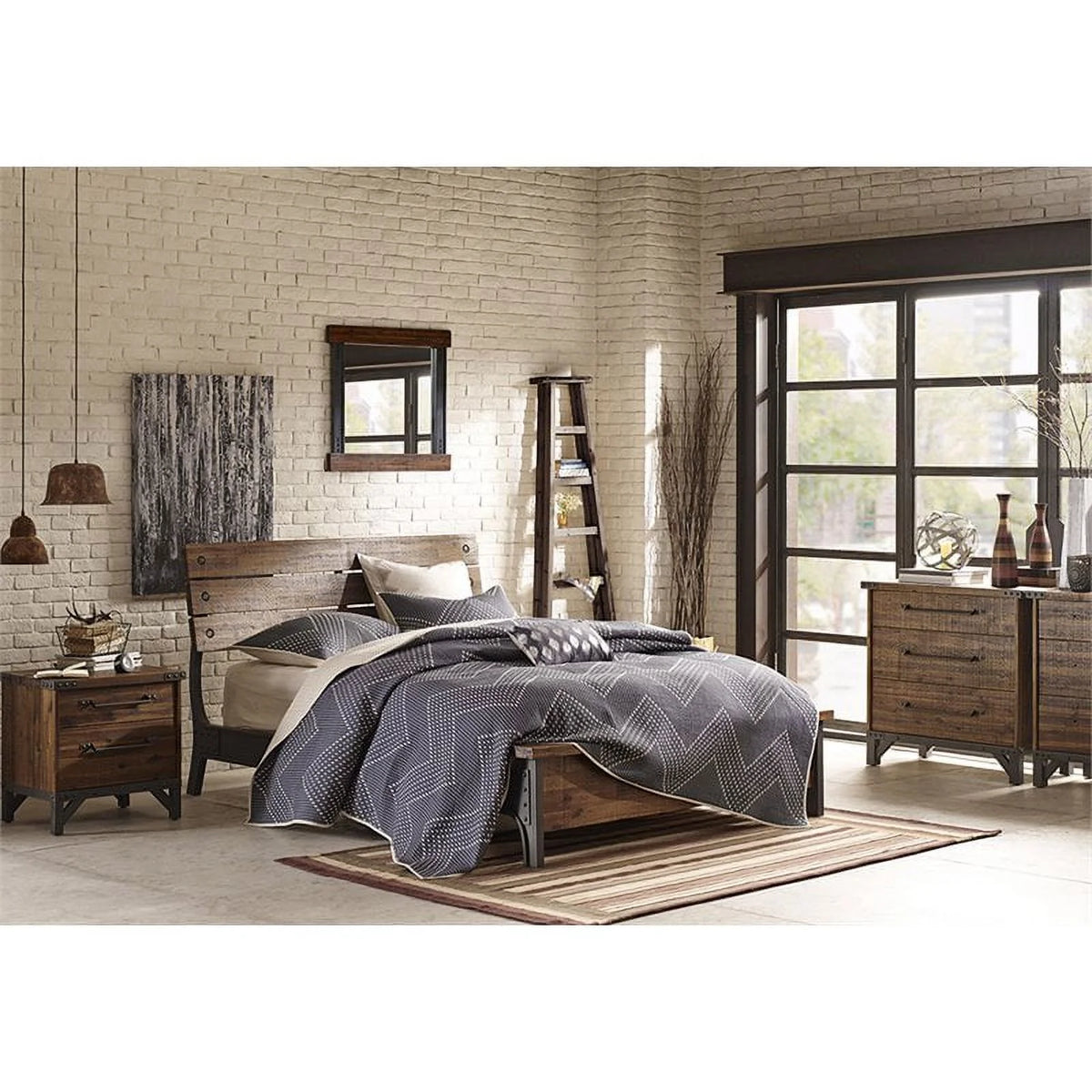 Solid Wood Nightstand Set of 2 N10495