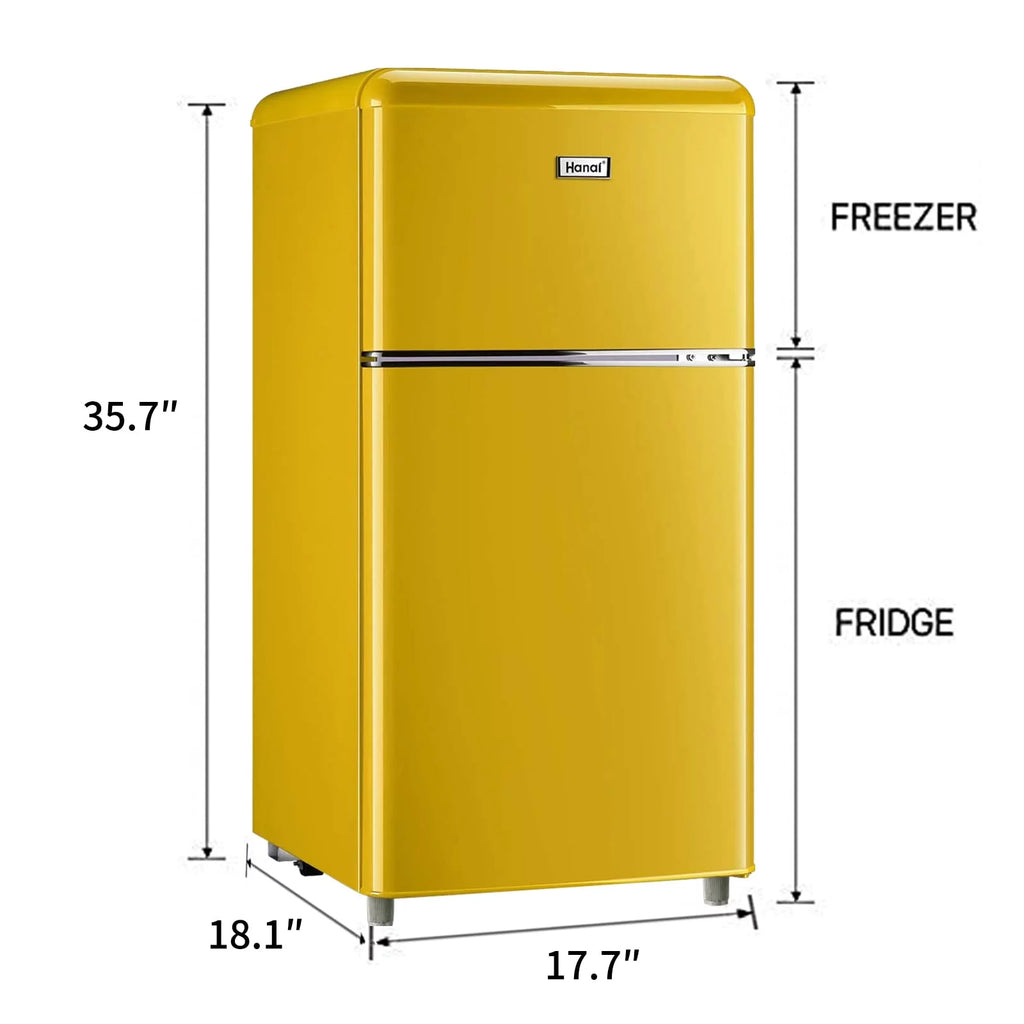 3.2 Cu ft Two Door Mini Fridge with Freezer N1133