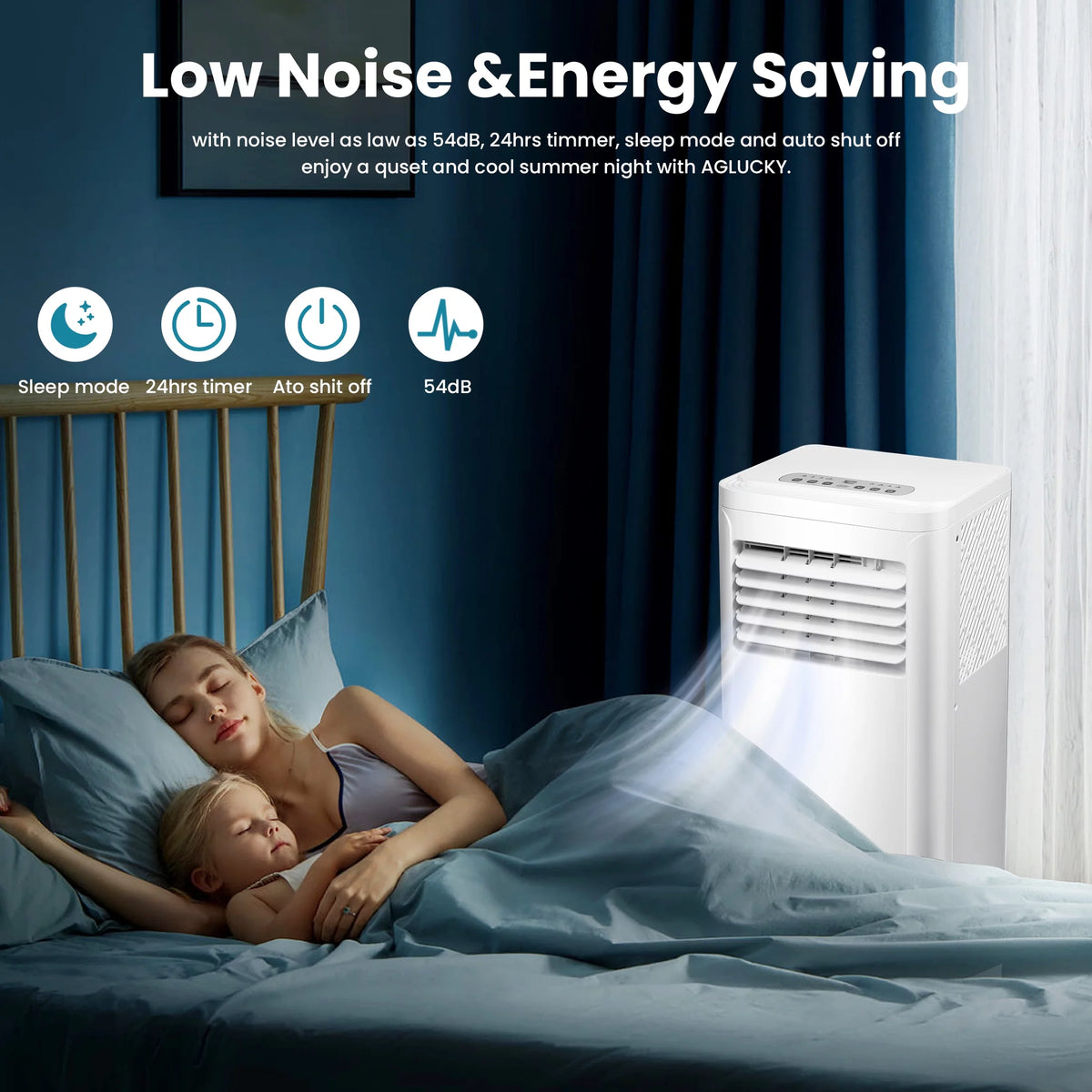 6000BTU 3-in-1 Portable Air Conditioner with Dehumidifier Fan White V615