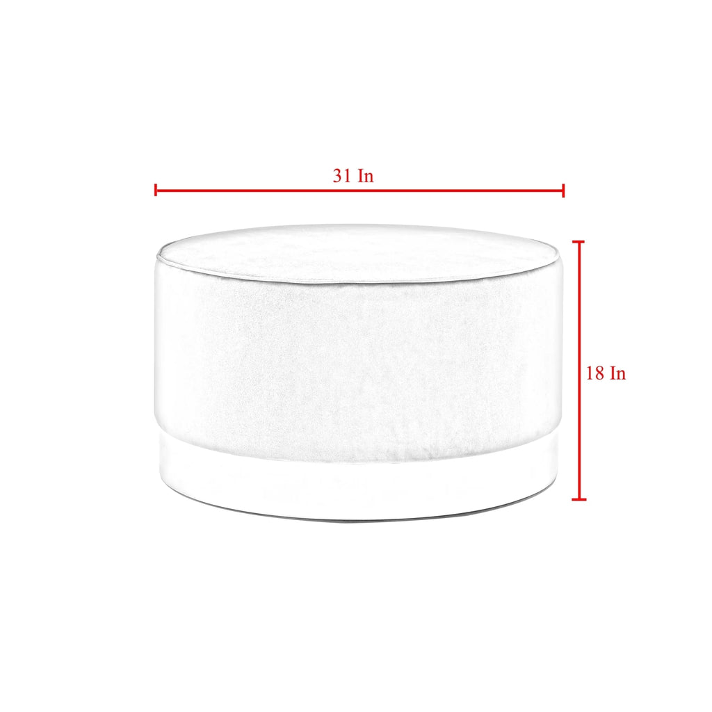 Leather or Velvet Cocktail Ottoman with Chrome or Gold Trim Base Y627