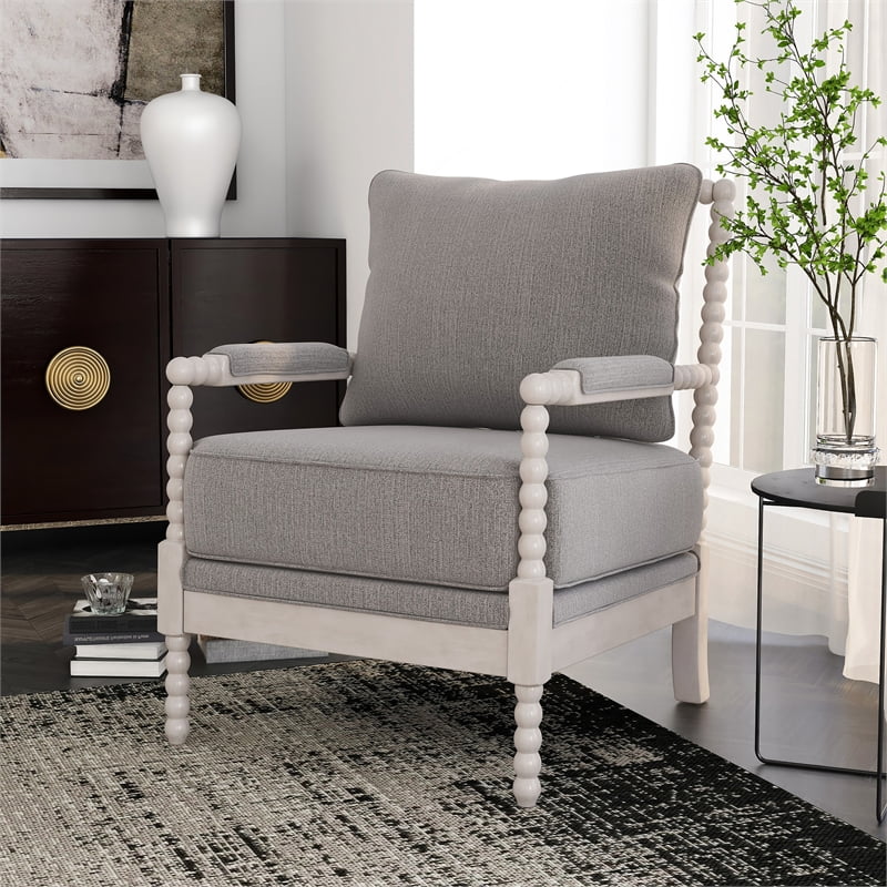 Gray Fabric Cushioned Accent Chair Y380