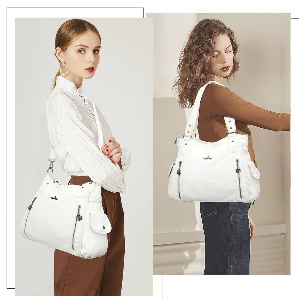 PU Top-Handle Hobo Tote Bag J627