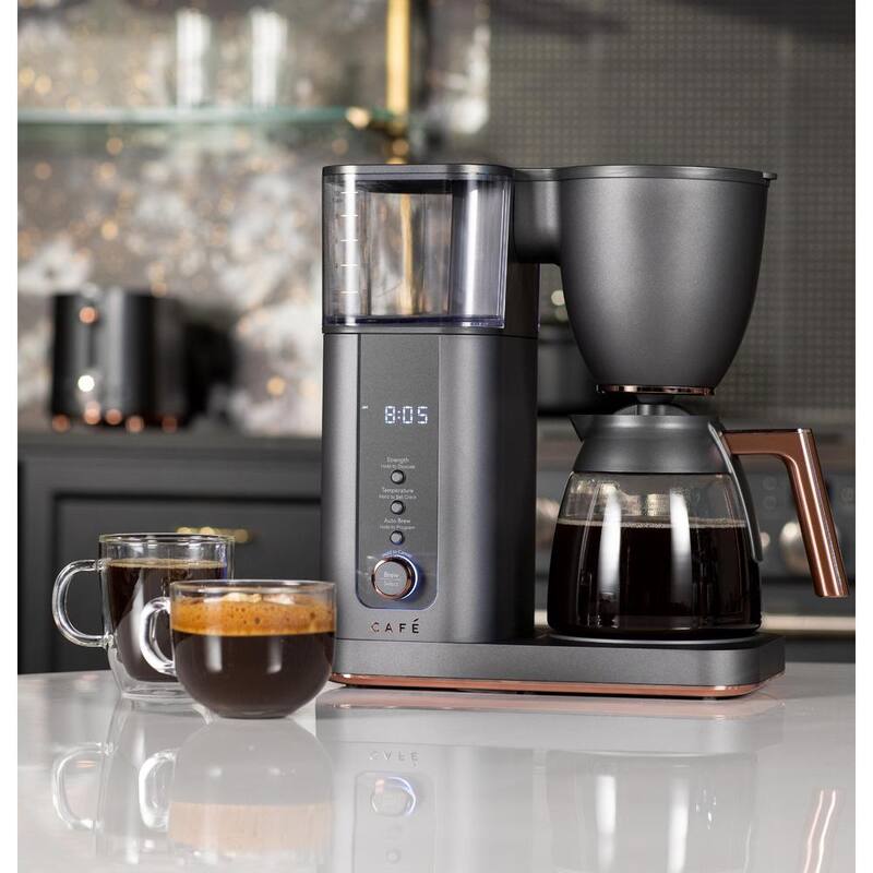 10 Cup Matte Black Drip Coffee Maker with Glass Carafe U646