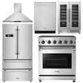 30 Gas Range, Range Hood, Refrigerator, Dishwasher, Wine Cooler N273