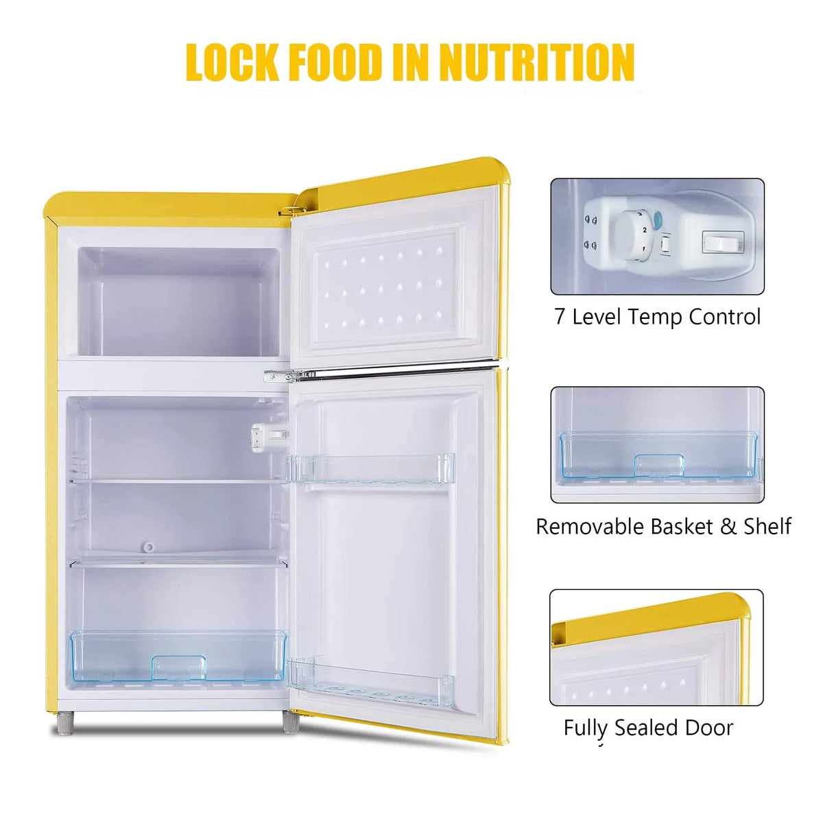3.2 Cu ft Two Door Mini Fridge with Freezer N1133