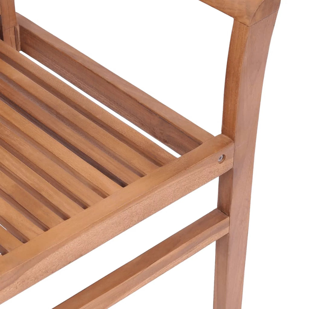 6 Pcs Teak Wood Dining Chairs with Gray Cushions E307817