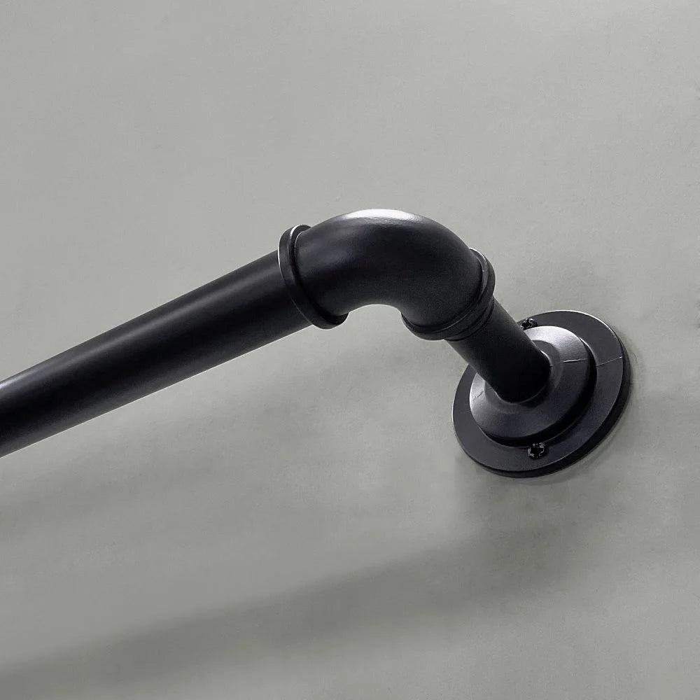 1" Matte Black Curtain Rod U349836