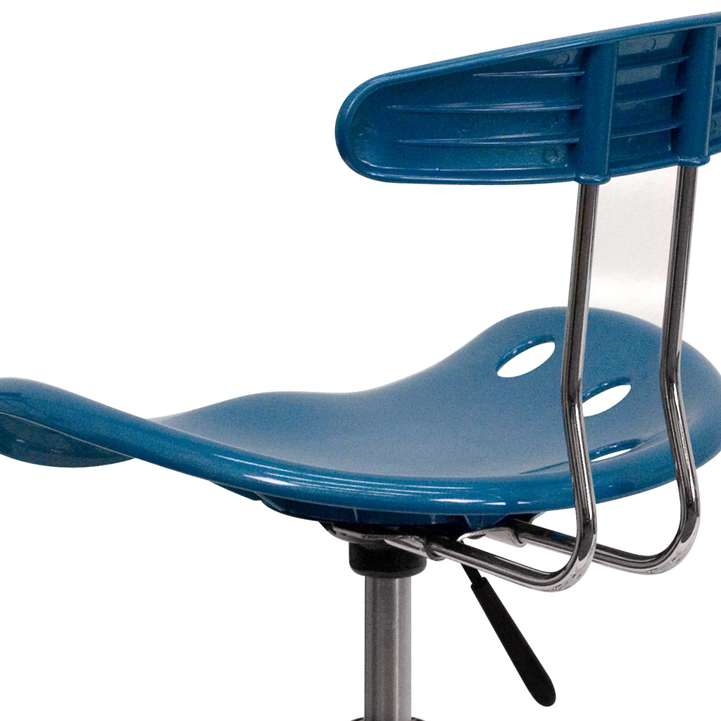 Bright Blue and Chrome Swivel Task Office Chair G4275