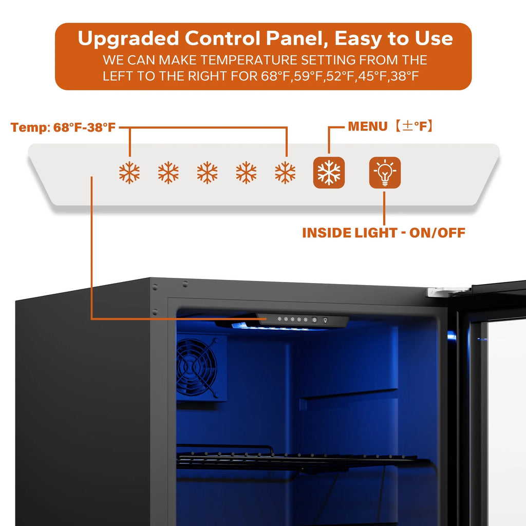 95-121 Can Beverage Refrigerator with Glass Door M539