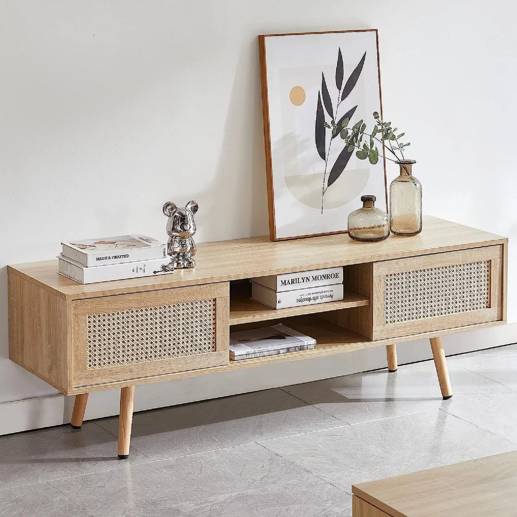 Rattan TV Stand with Storage T10252
