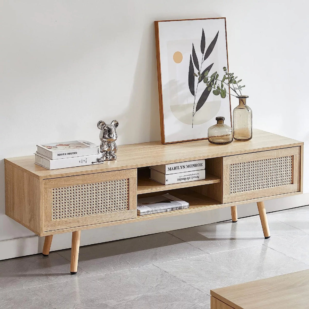 Rattan TV Stand with Storage T10252
