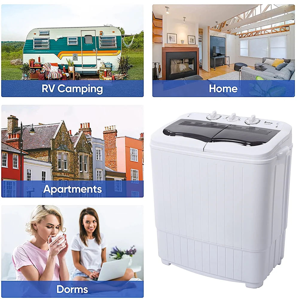 Portable Compact Semi Automatic Twin Tub Washing Machine 7.7lbs B528164
