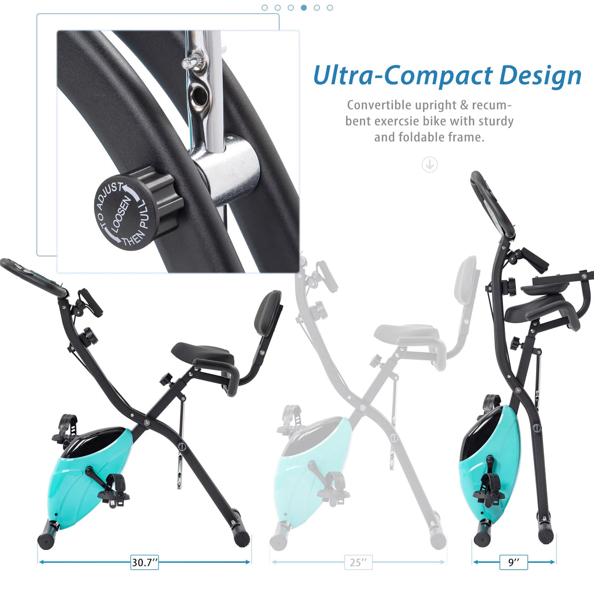Folding Exercise Bike with Adjustable Resistance and Backrest M288