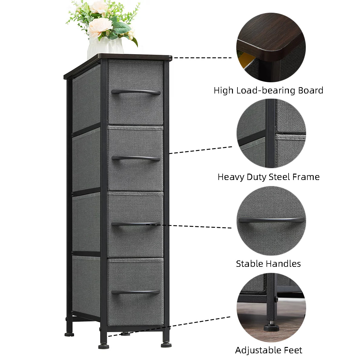 Narrow 4 Drawer Dresser G34527
