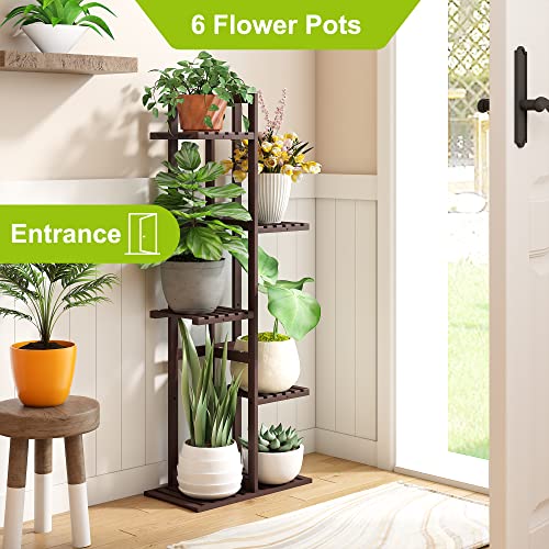 Bamboo Plant Stand 6 Potted Holder Shelf H3254