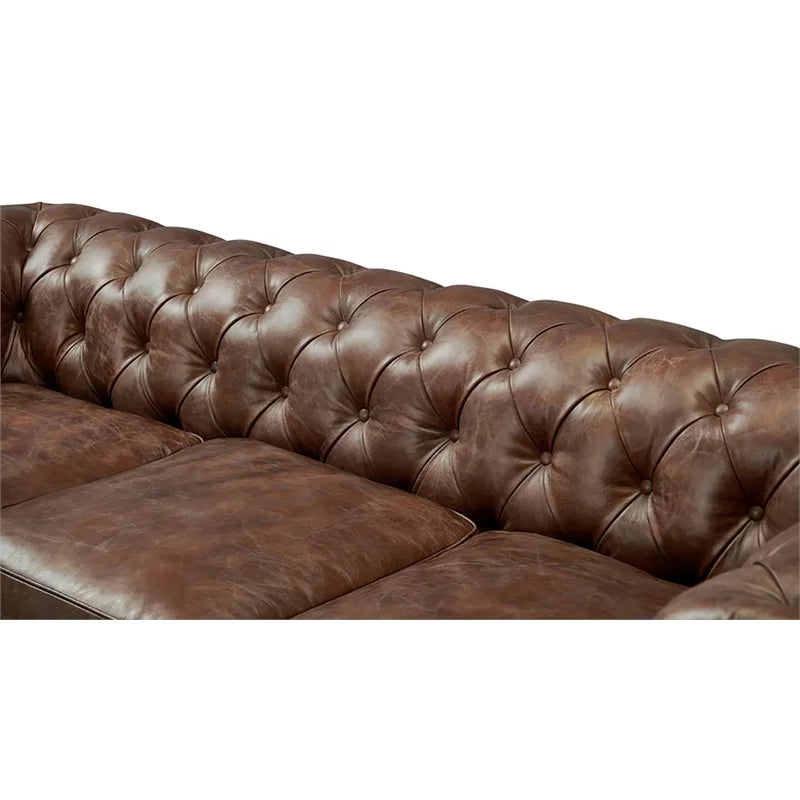 95" Dark Brown Leather Sofa S840