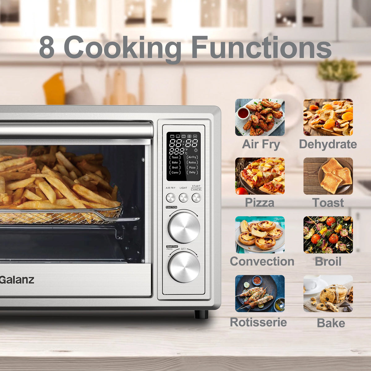1.1 Cu.Ft. Digital Stainless Steel Toaster Oven with Air Fry E494