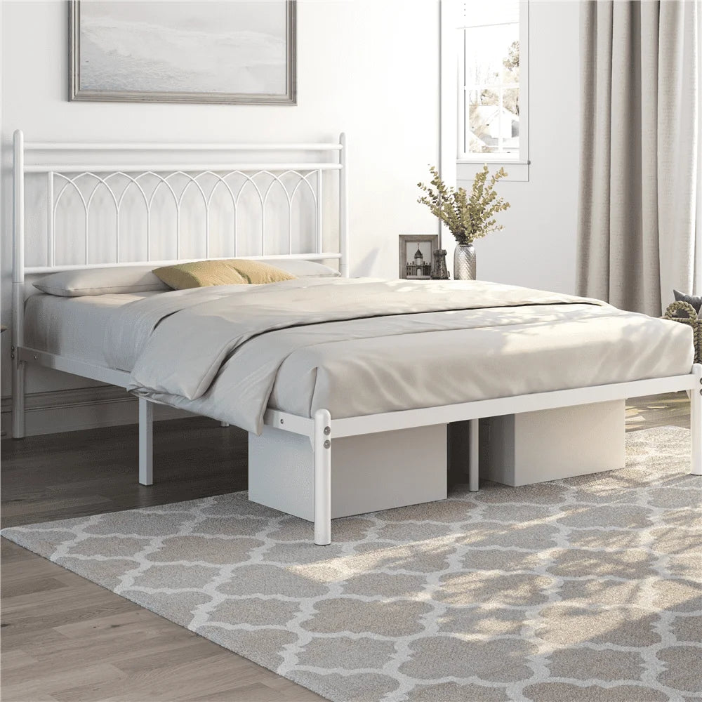 Queen Size Black Metal Platform Bed D1949