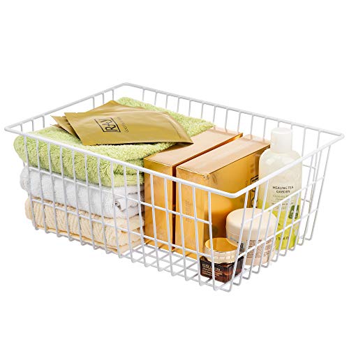 Wire Storage Baskets, Set of 2 White O9974