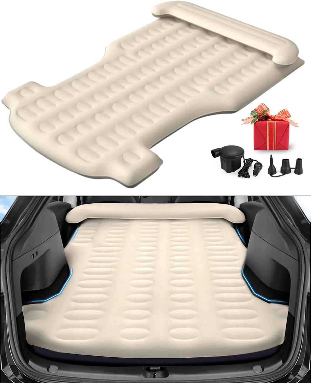 Inflatable Camping Air Mattress with Air Pump and Headrest W35230