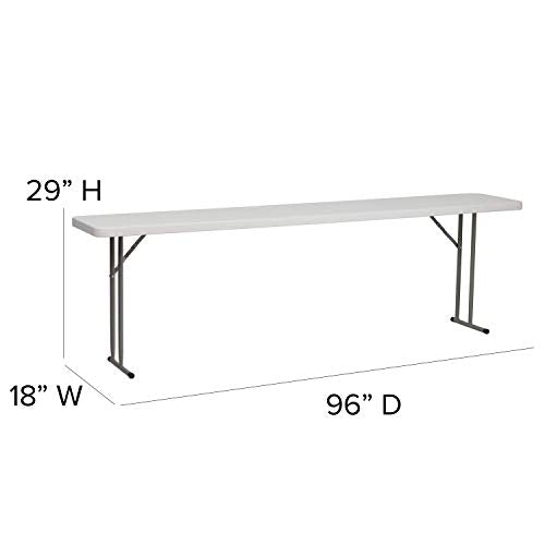 5-Foot Rectangle White Plastic Folding Training Table J206640