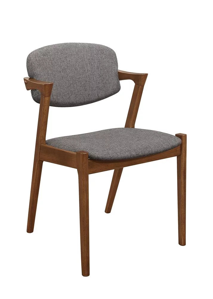 Grey Dark Walnut Dining Side Chairs Set of 2 O339453