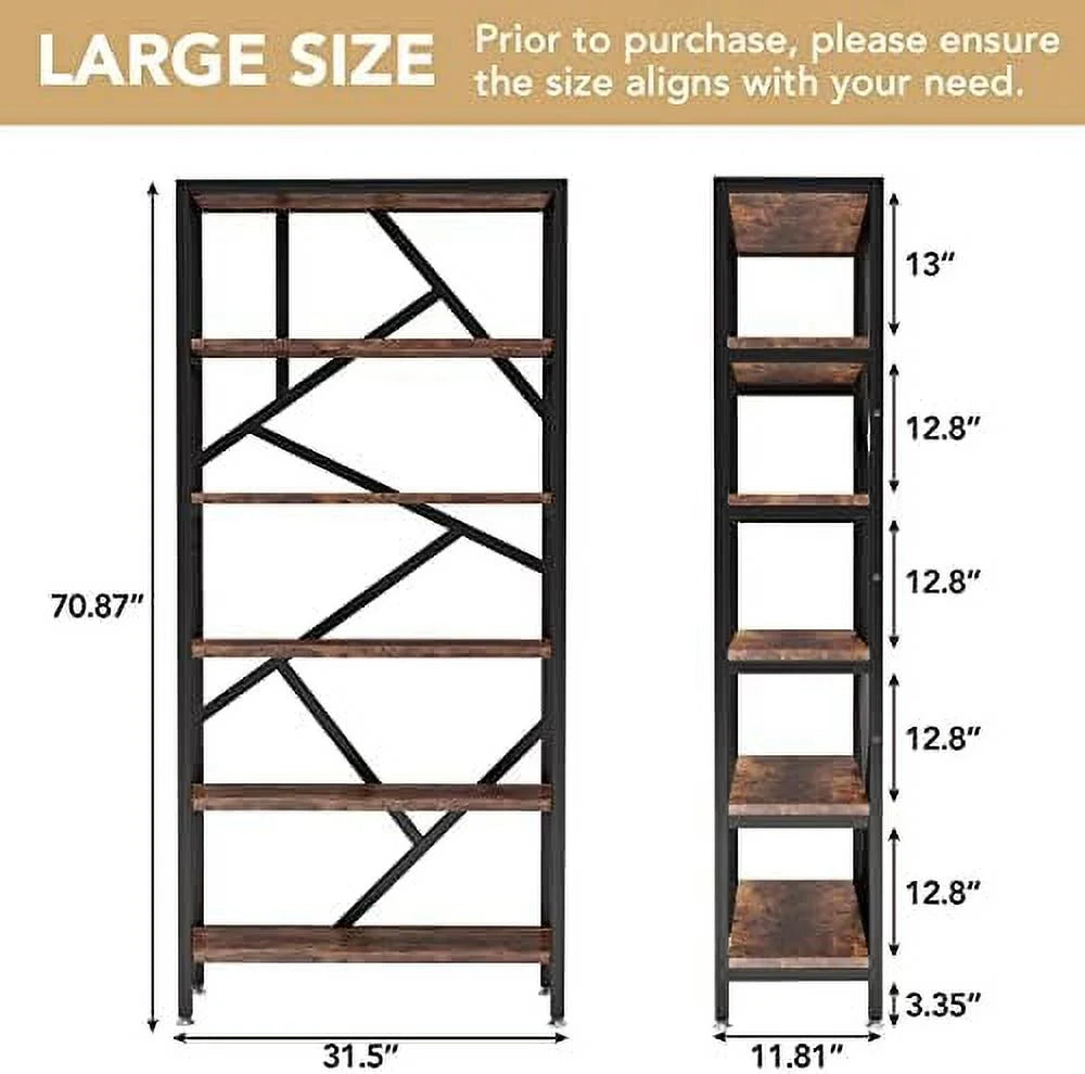 71 Inch 6 Tier White Wood Bookshelf F359
