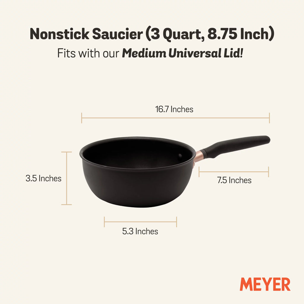 3-Quart Matte Black Hard Anodized Nonstick Sauce Pan T708347