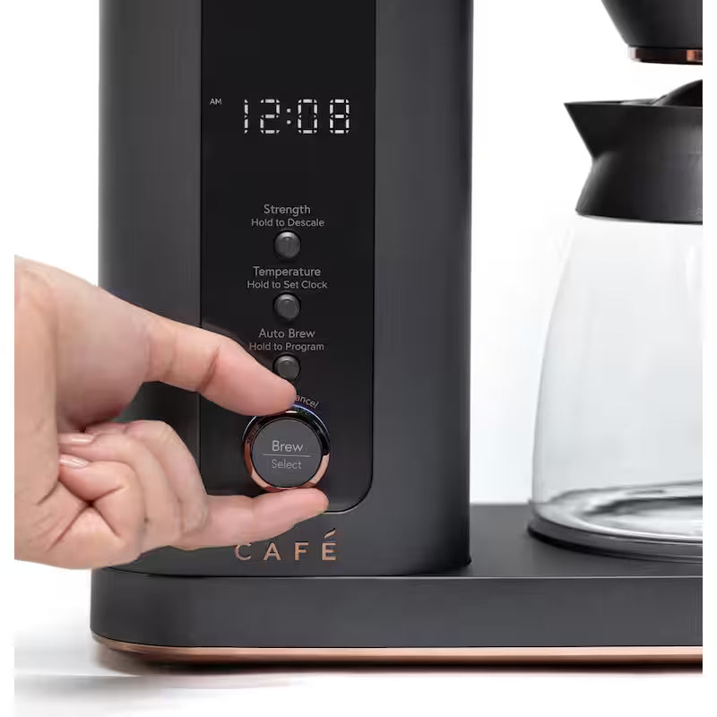 10 Cup Matte Black Drip Coffee Maker with Glass Carafe U646