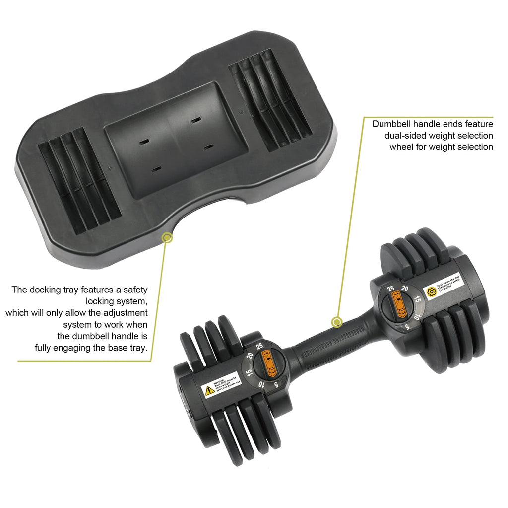 10-30lb Adjustable Dumbbell Pair with Stand Y655