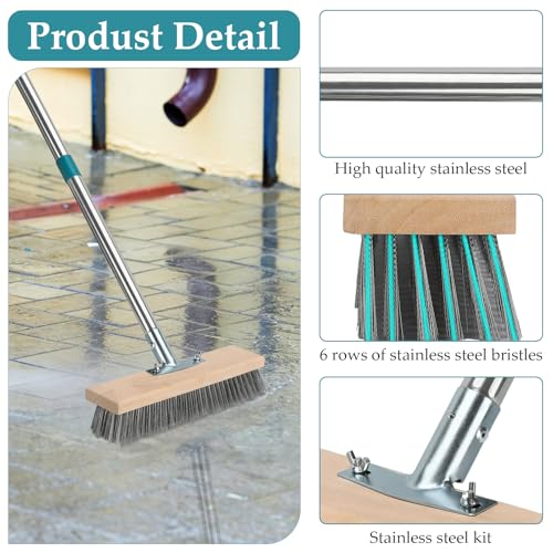 Stainless Steel Long Handle Deck Scrub Brush W830