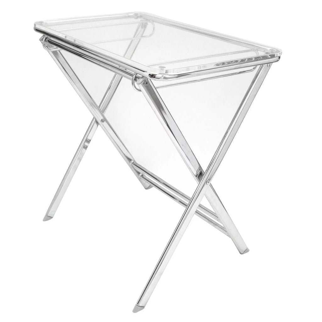 Foldable Acrylic End Side Table Tray W46642