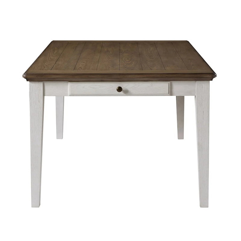 Ivory and Brown Wood Dining Table J2907