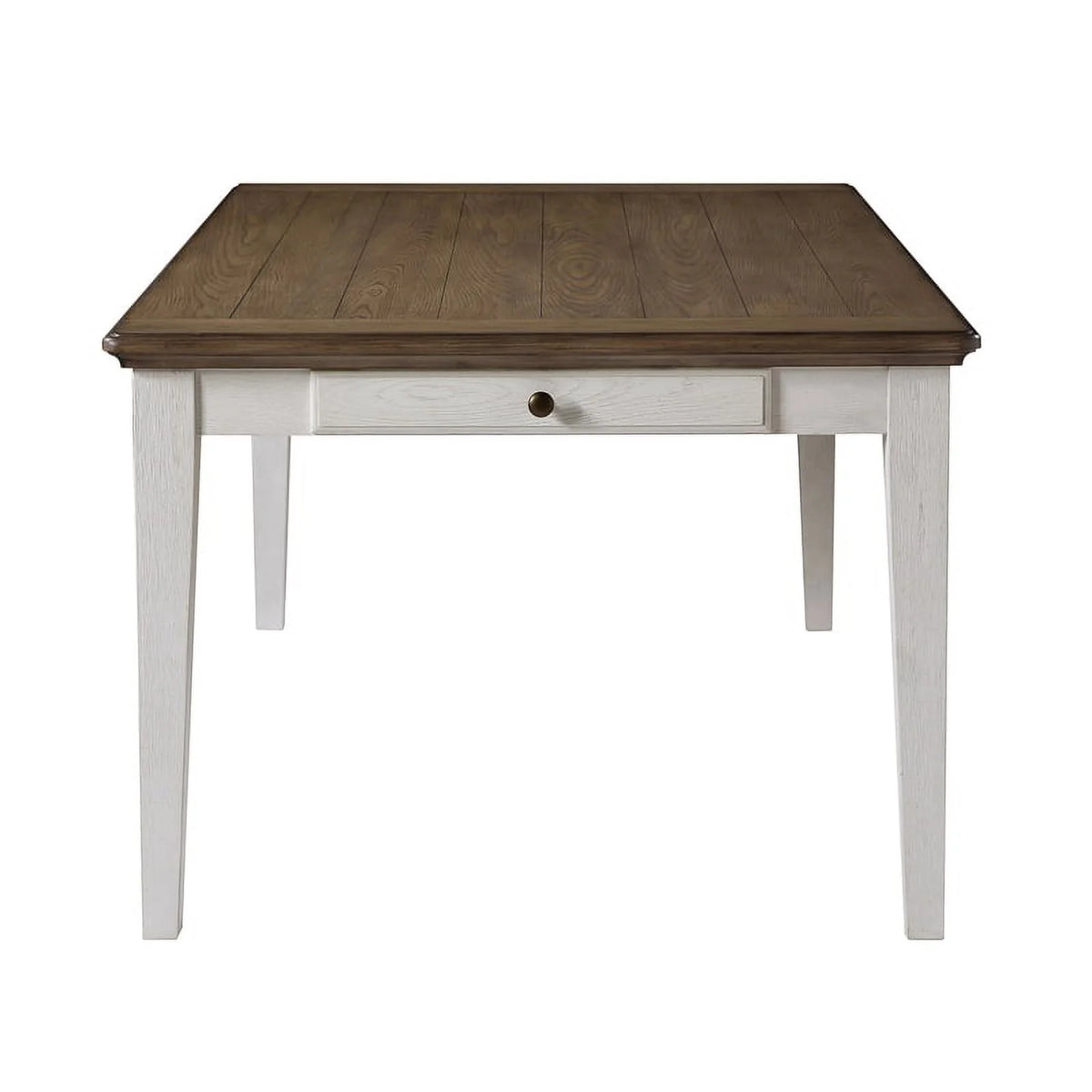 Ivory and Brown Wood Dining Table J2907