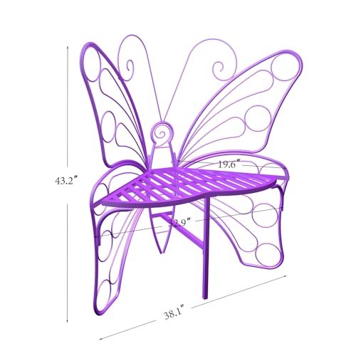 Black Metal Butterfly Outdoor Bench M7475