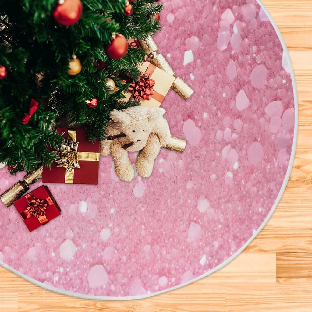 Glitter Blush Pink 47.2" Suede Christmas Tree Skirt V43824