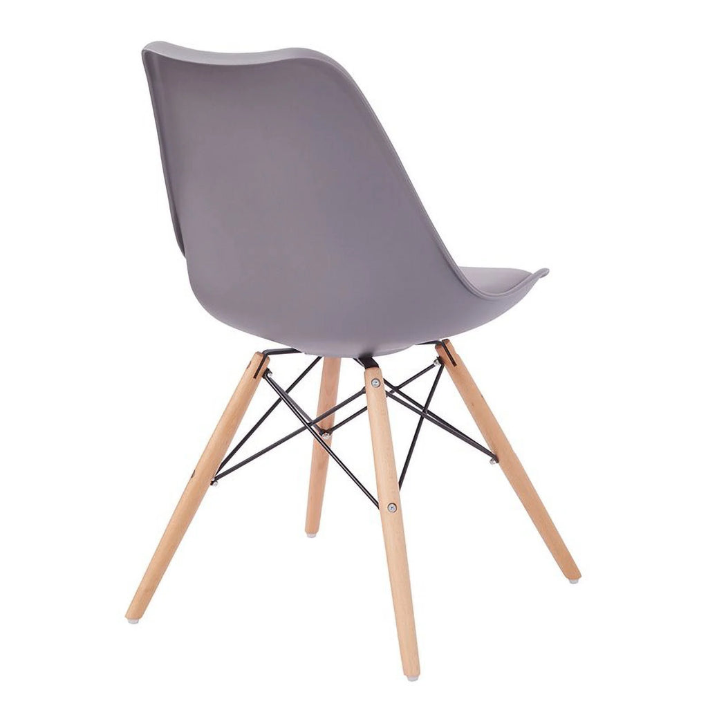 Grey Guest Chair with Natural Wood Base G334