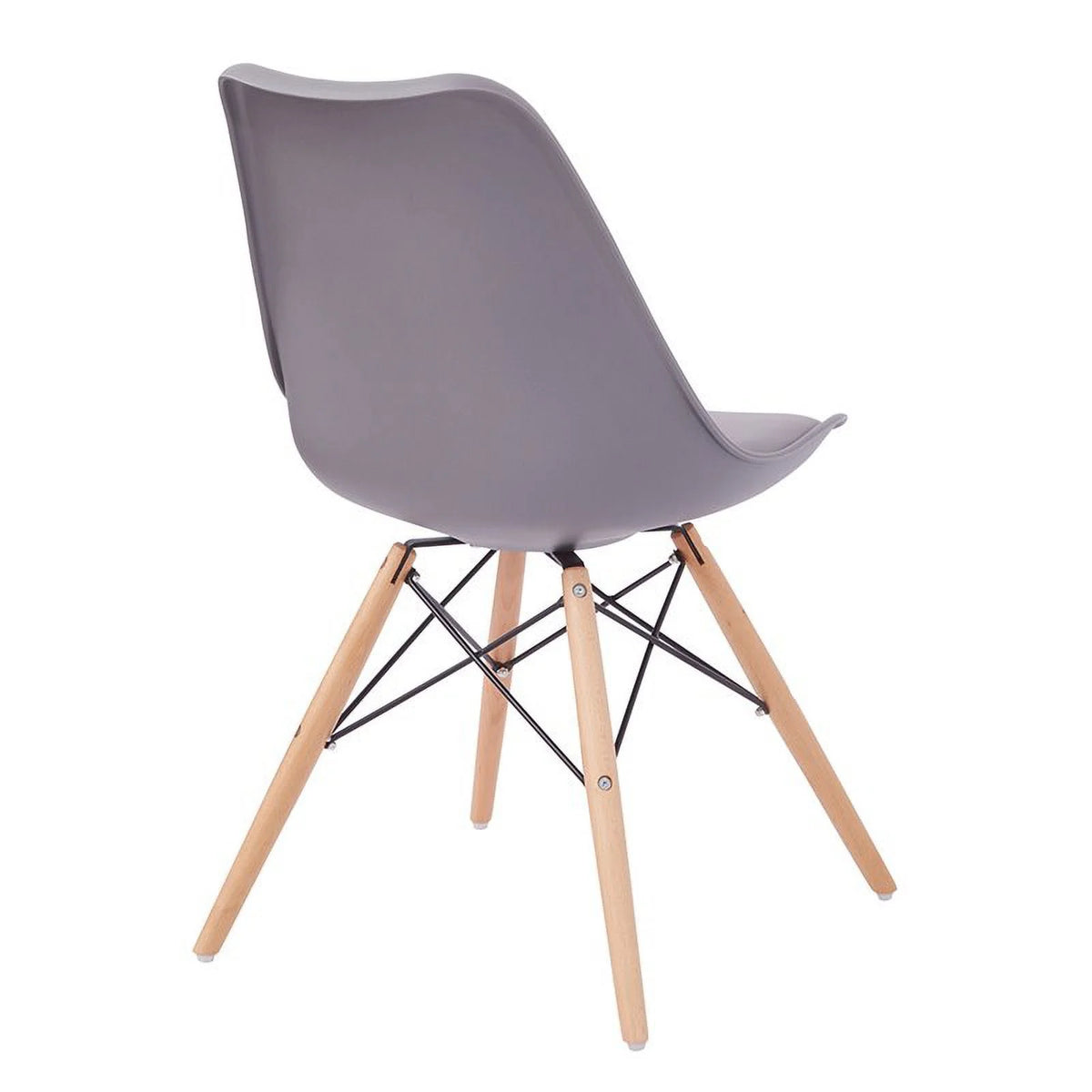 Grey Guest Chair with Natural Wood Base G334