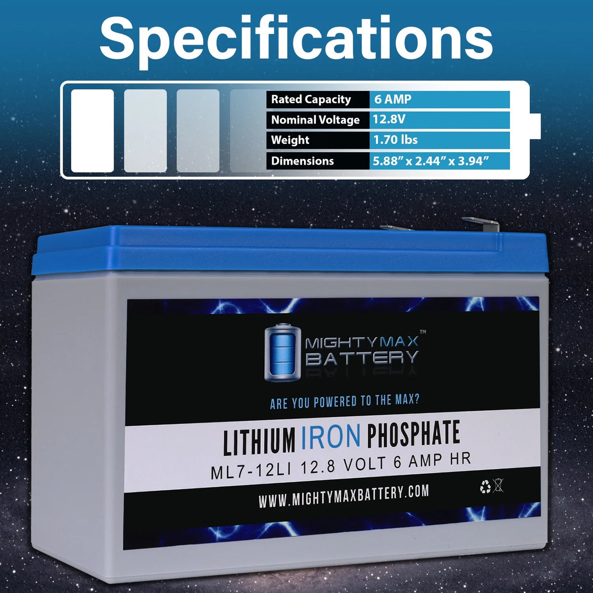 12V 7AH Lithium Replacement Battery 4 Pack N692