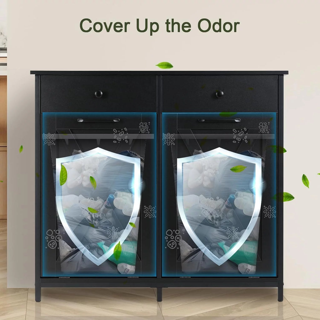 Double Tilt Out Trash Cabinet with Drawers F69144