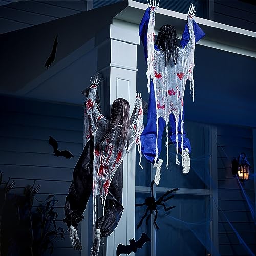 47" Halloween Climbing Zombies Wall Decoration 2 Pcs T9410